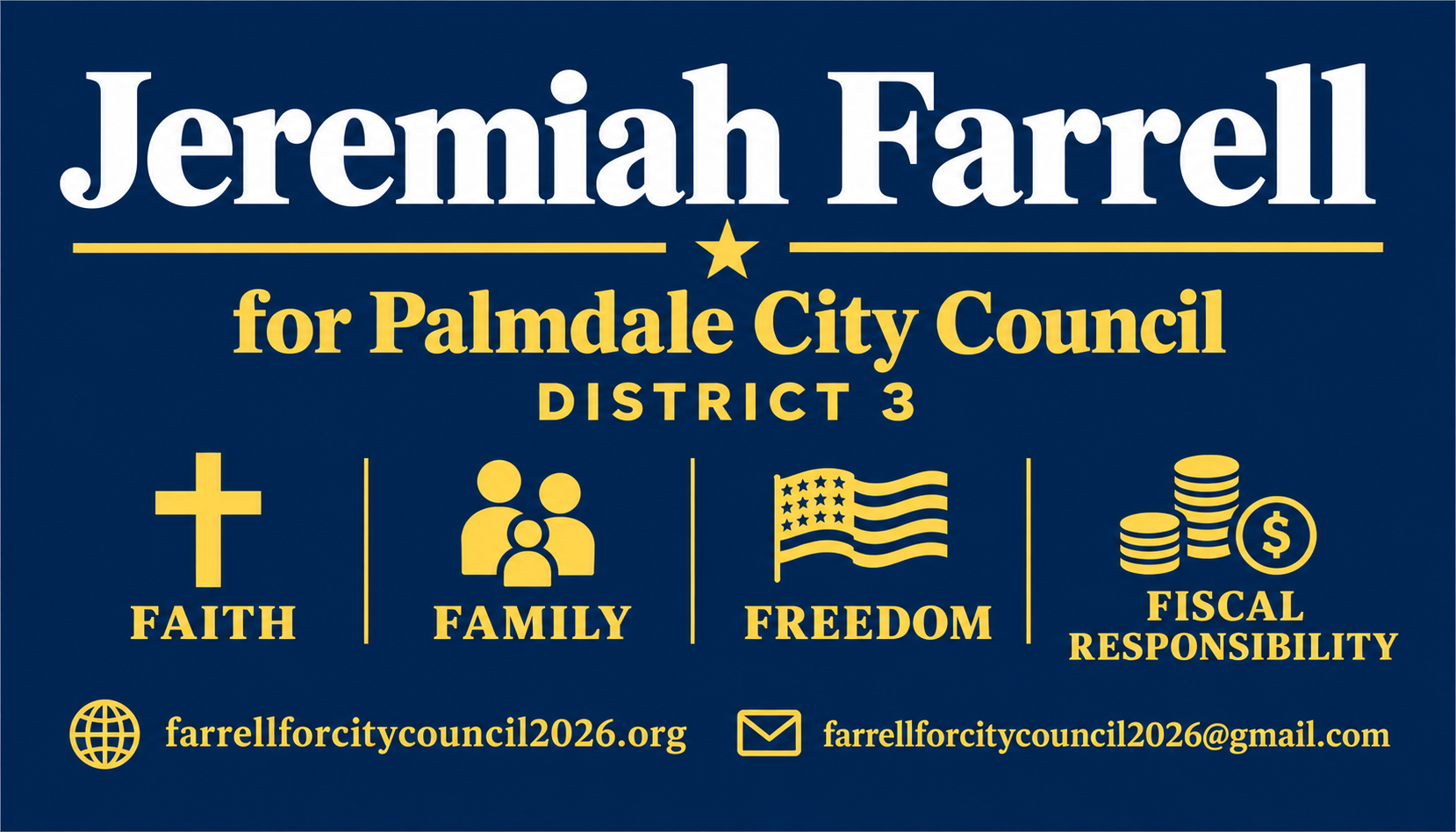 Jeremiah Farrell campaign banner