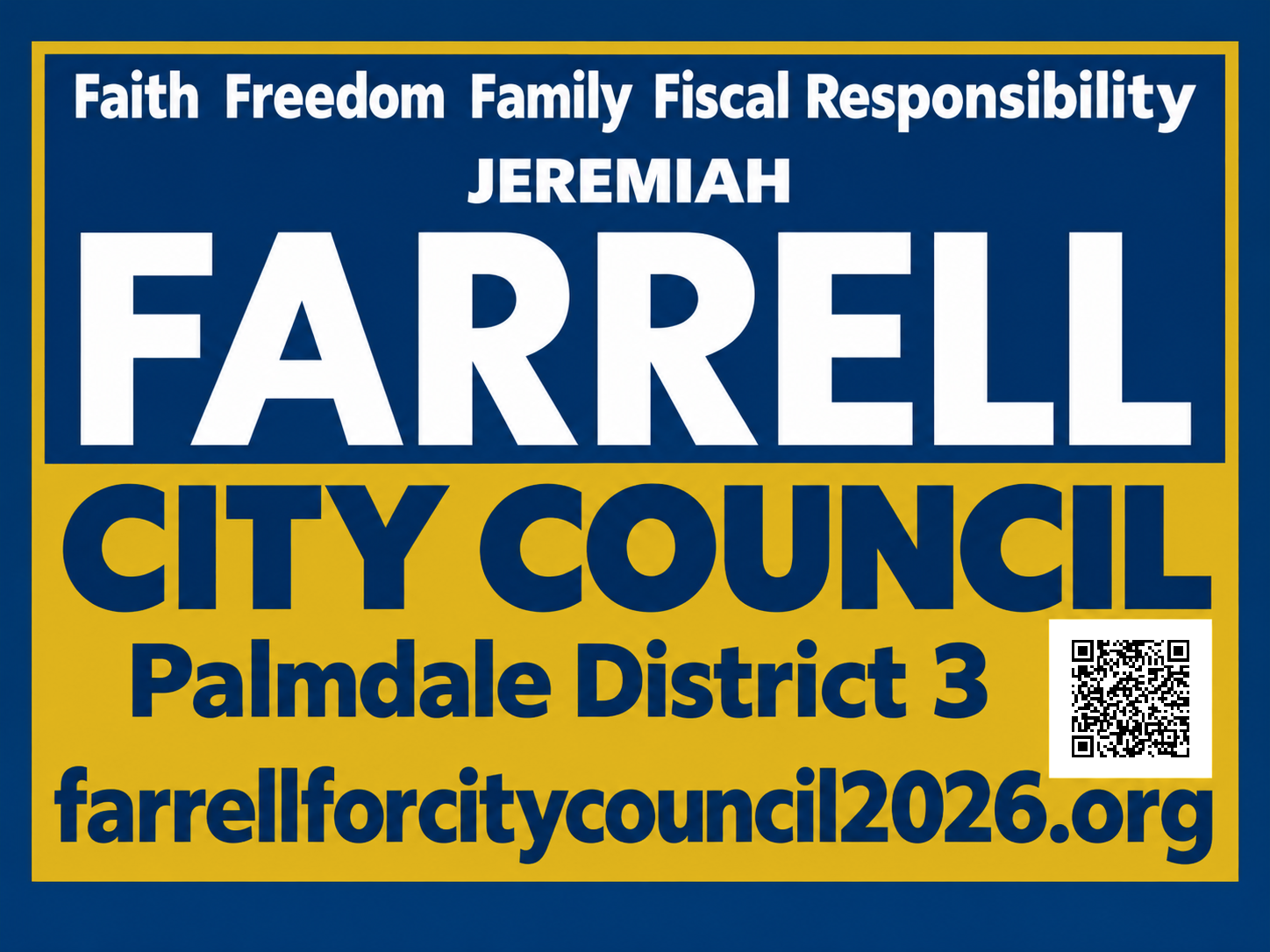 Jeremiah Farrell campaign yard sign